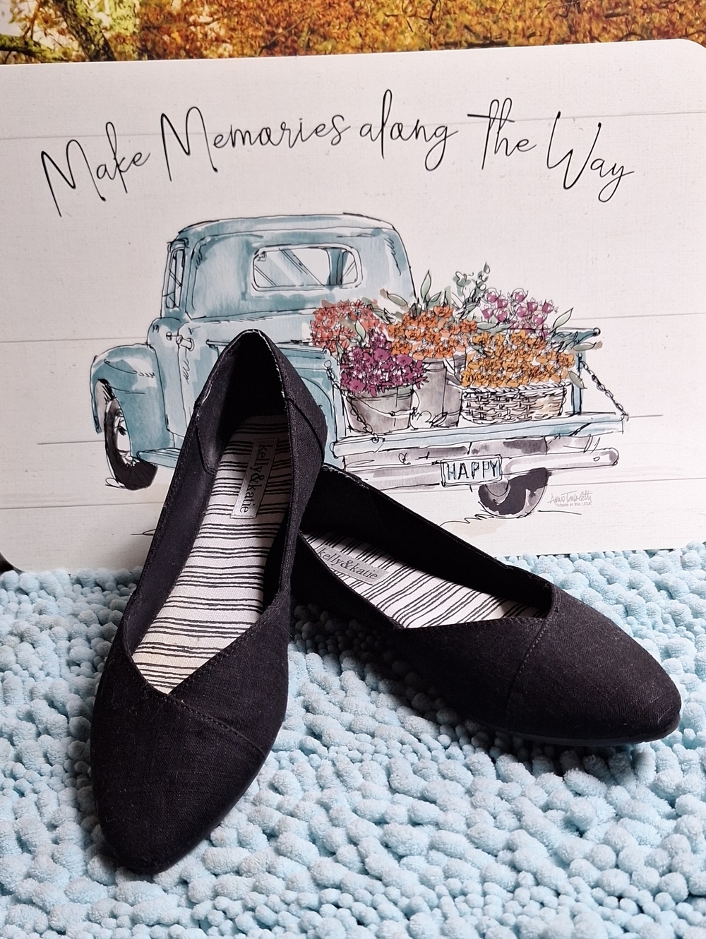 Kelly & Katie Black Pointed Slip-On Ballet Flats